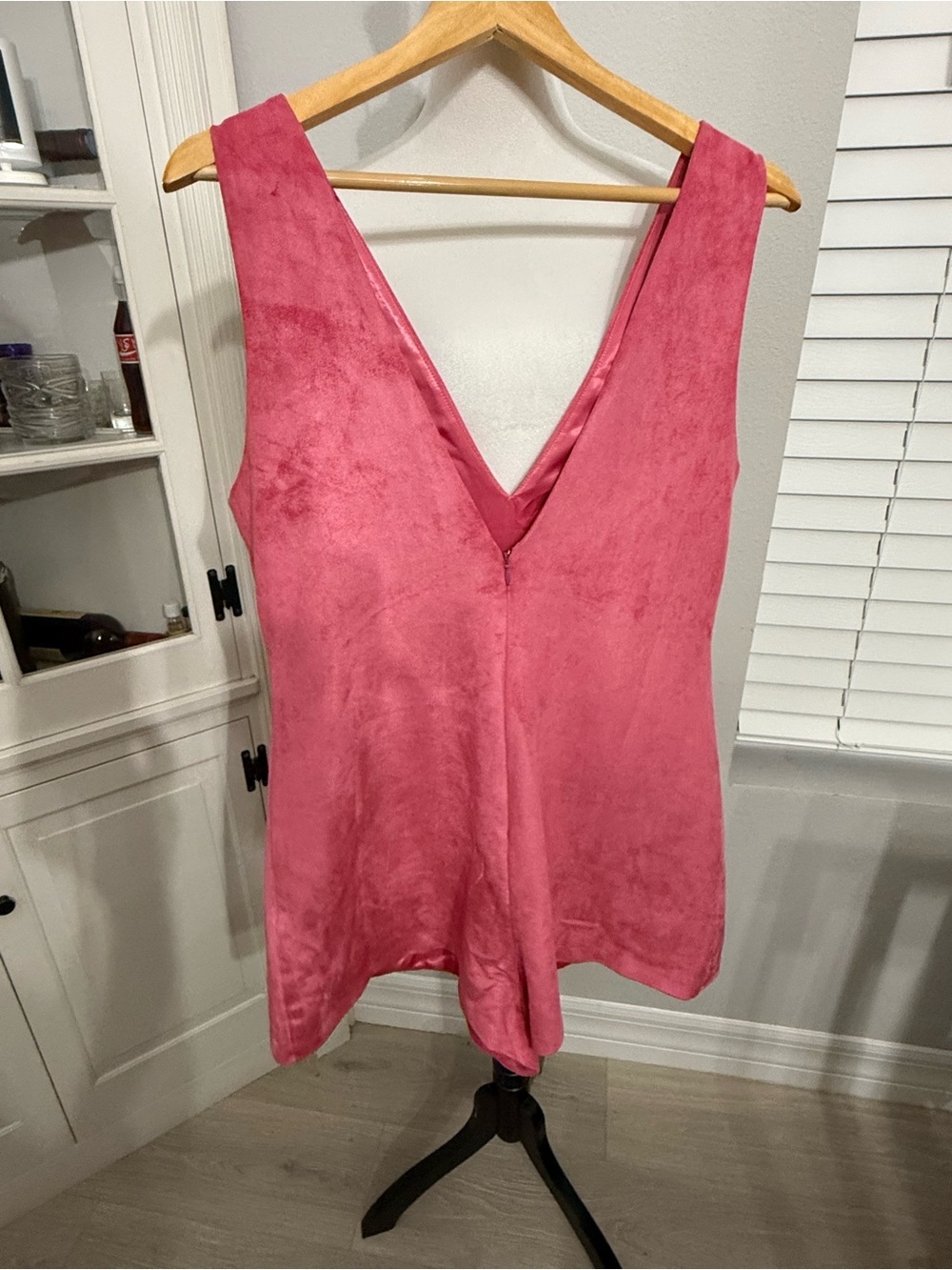 Anthropologie Mare Mare Faux-Suede Sleeveless V-Neck Romper - Picture 4 of 8
